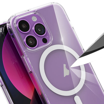Transparent Magnetic Soft TPU Frame + Hard PC Back Cover for iPhone