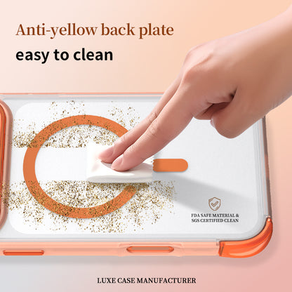Transparent Magnetic Soft TPU Frame + Hard PC Back Cover for iPhone