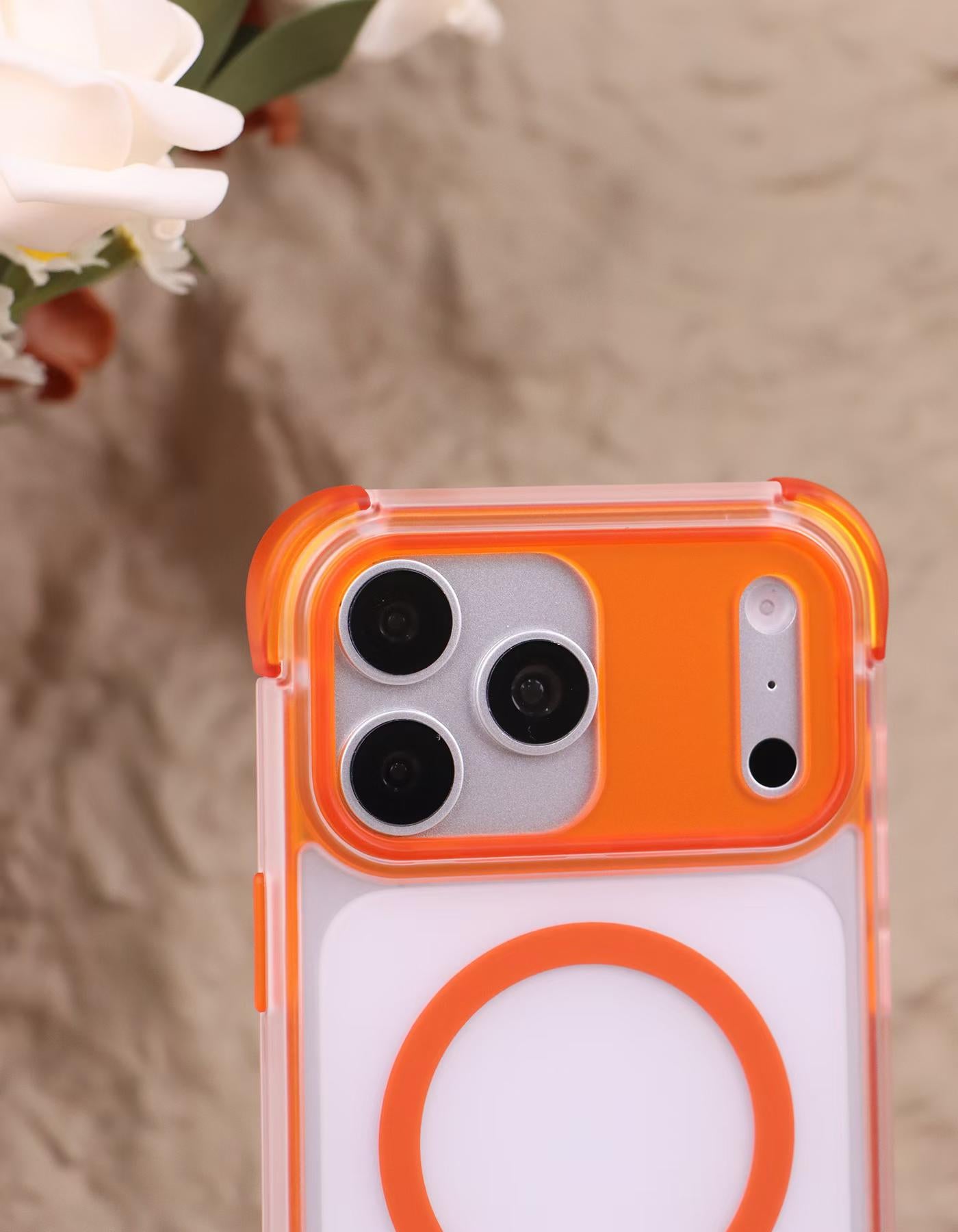 Transparent Magnetic Soft TPU Frame + Hard PC Back Cover for iPhone