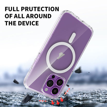 Transparent Magnetic Soft TPU Frame + Hard PC Back Cover for iPhone