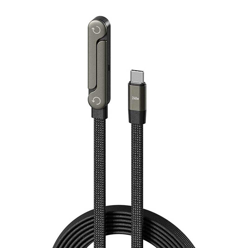Huimitech Wholesale 240W Braided Type C Fast Charging Cable with Foldable Phone Holder 03