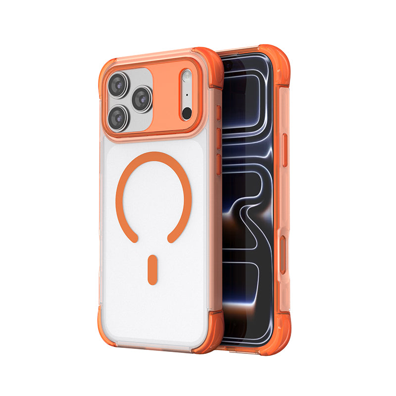 Transparent Magnetic Soft TPU Frame + Hard PC Back Cover for iPhone