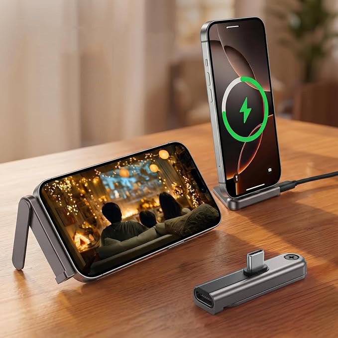 Type C to Type C Adapter with Foldable Phone Stand 1pcs