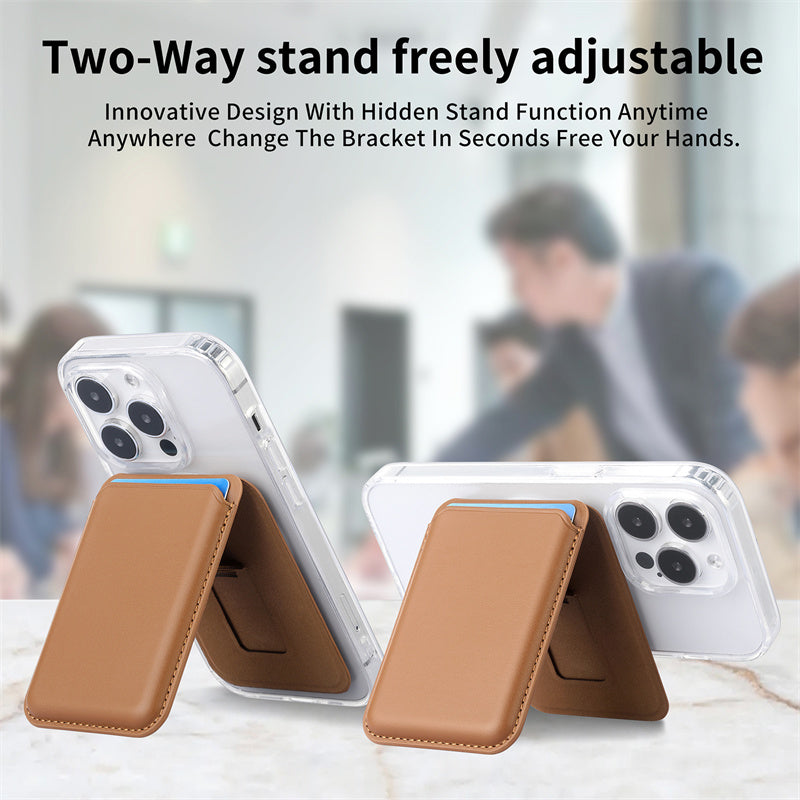 Huimitech Magsafe Card Wallet A-shaped Phone Stand 02