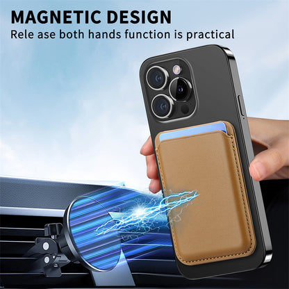 Magnetic PU Leather Card Wallet Adjustable Phone Stand