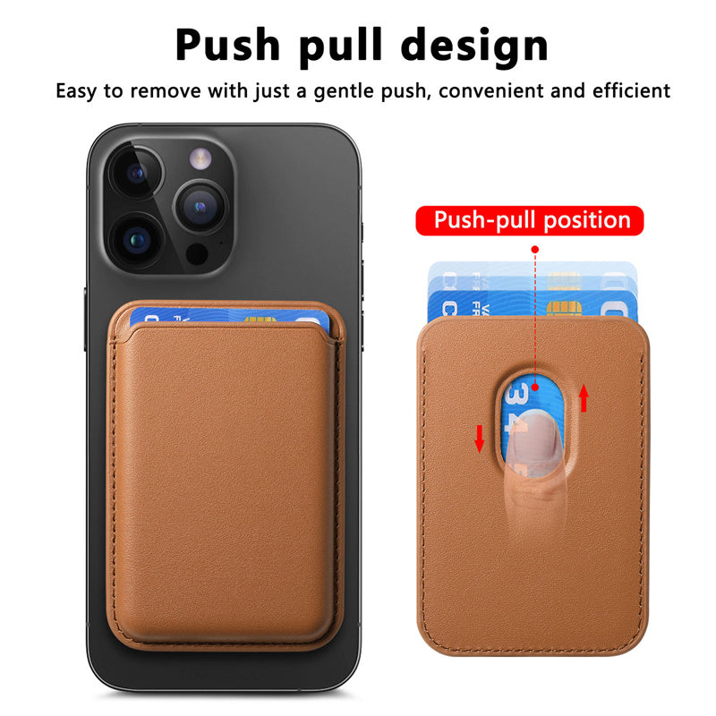 Magsafe Eco-friendly PU Leather Card Slot for Mobile Phone
