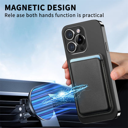 Magnetic PU Leather Card Wallet Adjustable Phone Stand