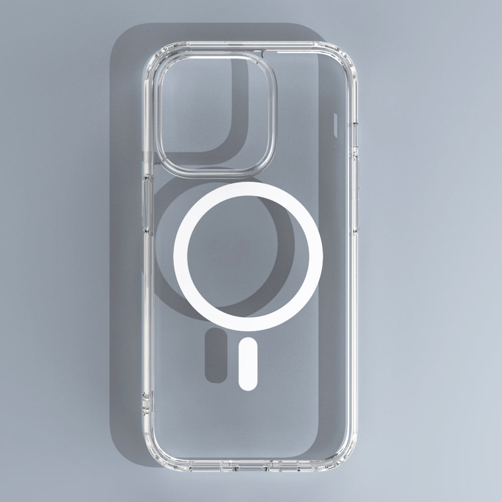 Transparent Magnetic Soft TPU Frame + Hard PC Back Cover for iPhone