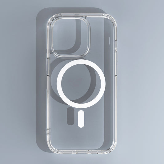 Transparent Magnetic Soft TPU Frame + Hard PC Back Cover for iPhone
